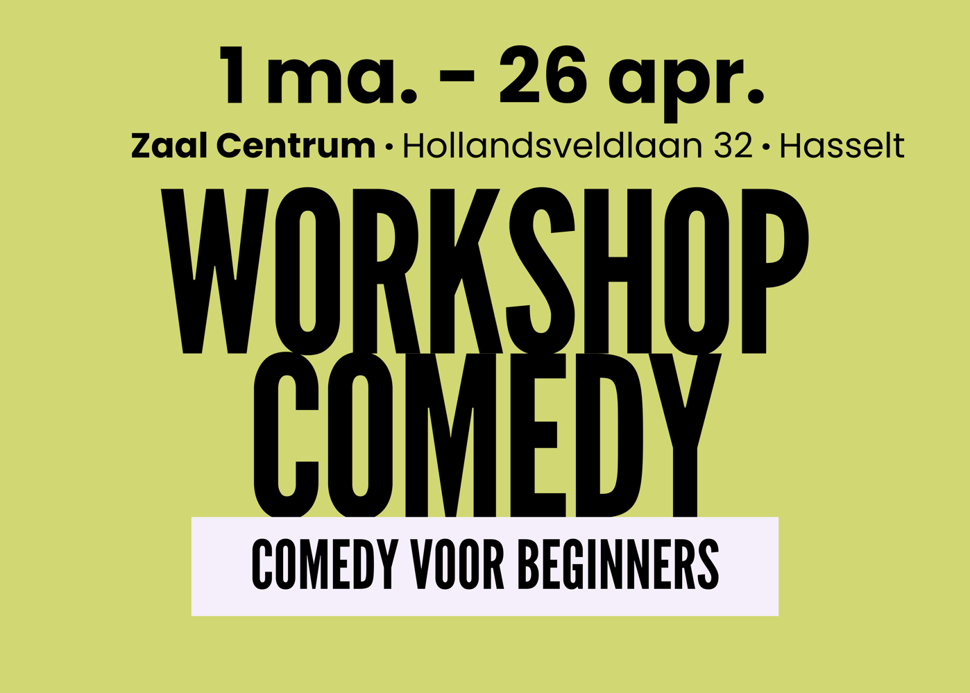 Workshop · Comedy voor beginners (Hasselt)